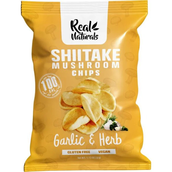 REAL NATURALS Shiitake Mushroom Chips Garlic & Herbs 32g
