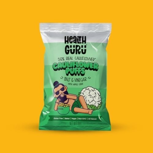 HEALTH GURU Cauliflower Puffs Salt & Vinegar (with Apple Cider) 56g