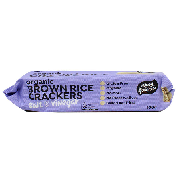 Honest to Goodness Organic Brown Rice Crackers Original 100g