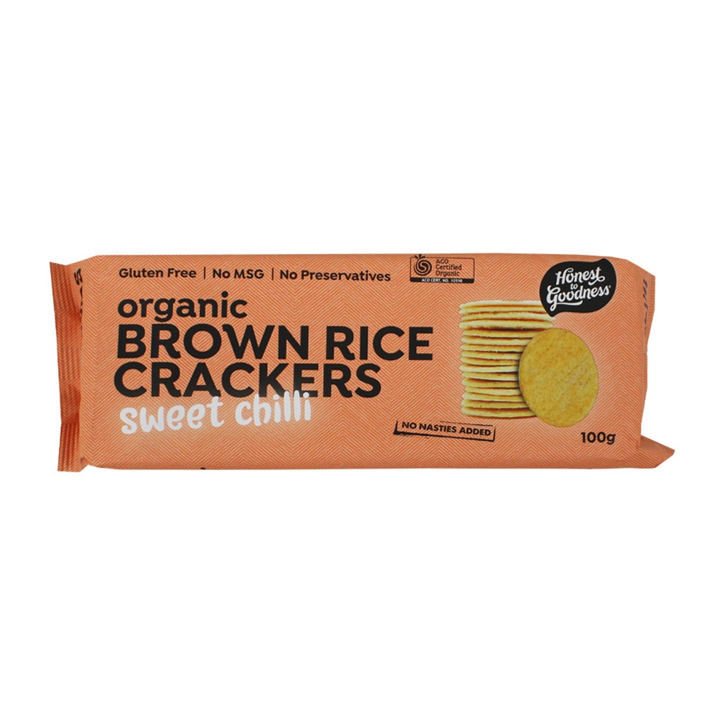 Honest to Goodness Organic Brown Rice Crackers Sweet Chilli 100g