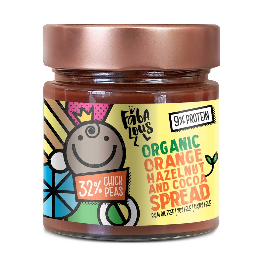 Fabalous Organic Orange Hazelnut & Cocoa Chickpea Spread 200g