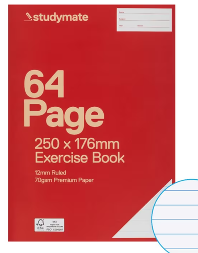 Studymate - A5 Exercise Book - 64 Page RRP $1.85