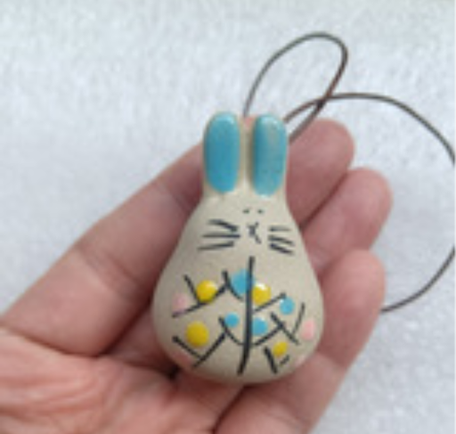 Ceramic - Hand-made Rabbit Pendant