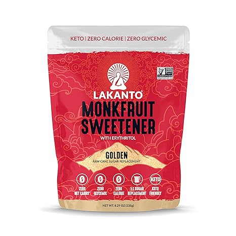 LAKANTO Golden Monkfruit Sweetener Raw Cane Sugar